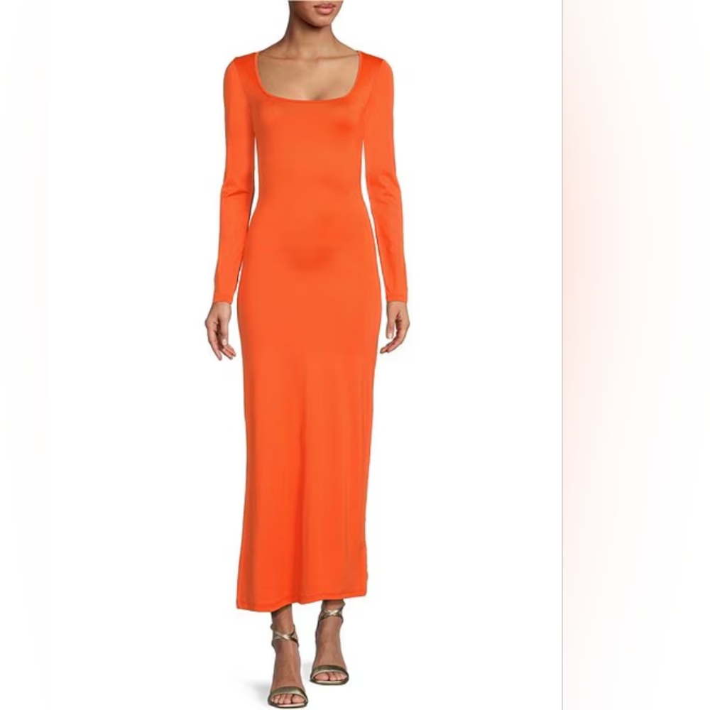 NWT Gianni Bini Column Icon Knit Scoop Neck Long Sleeve Bodycon Dress Size M
